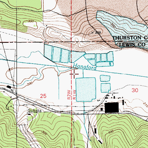 Topographic Map of Surge Pond Dam, WA