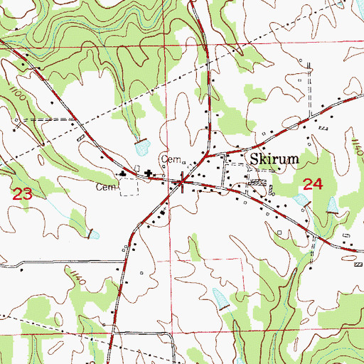 Topographic Map of Skirum, AL