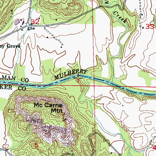 Topographic Map of Sloan Creek, AL