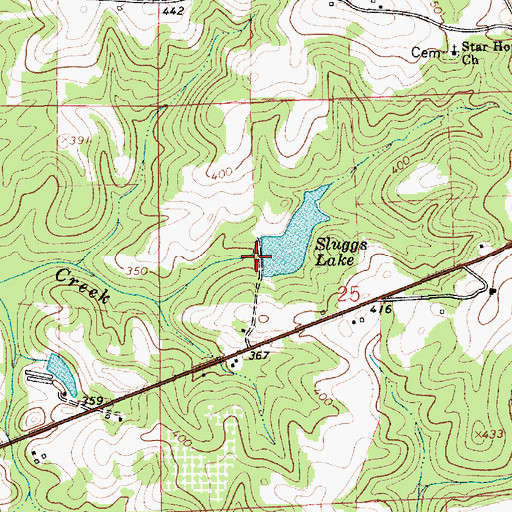 Topographic Map of Sluggs Lake, AL