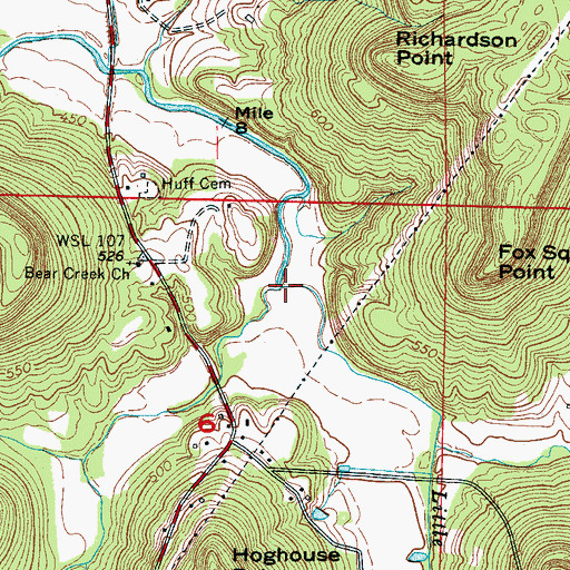Topographic Map of Smith Creek, AL