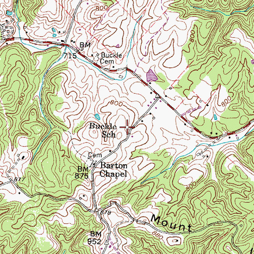 Topographic Map of Buckle School (historical), WV