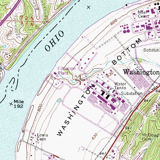 Topographic Map of Lewis Cemetery, WV