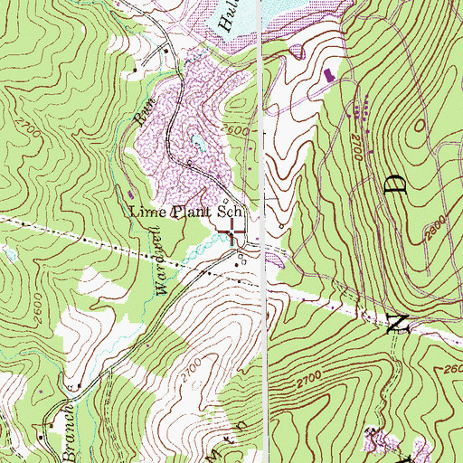 Topographic Map of Lime Plant School (historical), WV