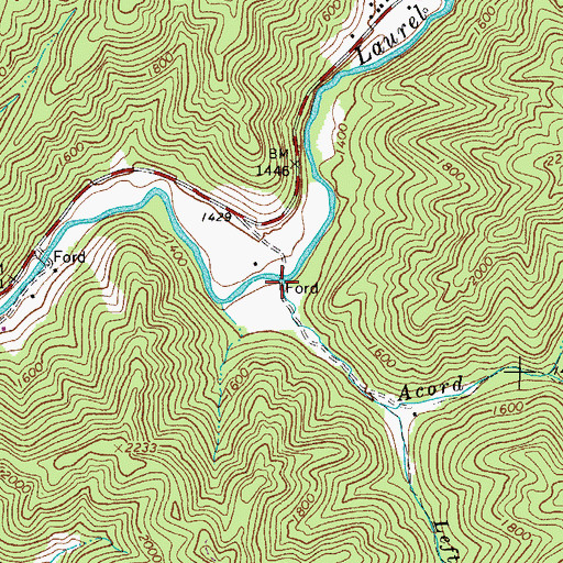 Topographic Map of Acord Branch, WV