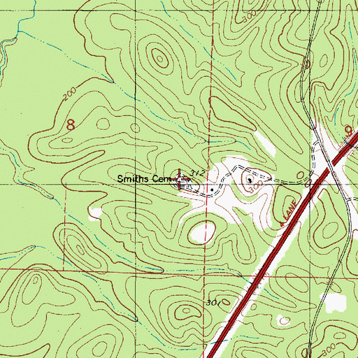 Topographic Map of Smiths Cemetery, AL