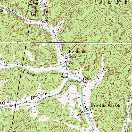 Topographic Map of Adkins Fork, WV