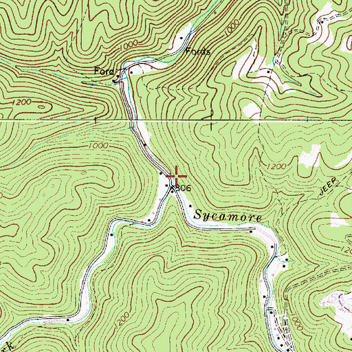 Topographic Map of Adonijah Fork, WV