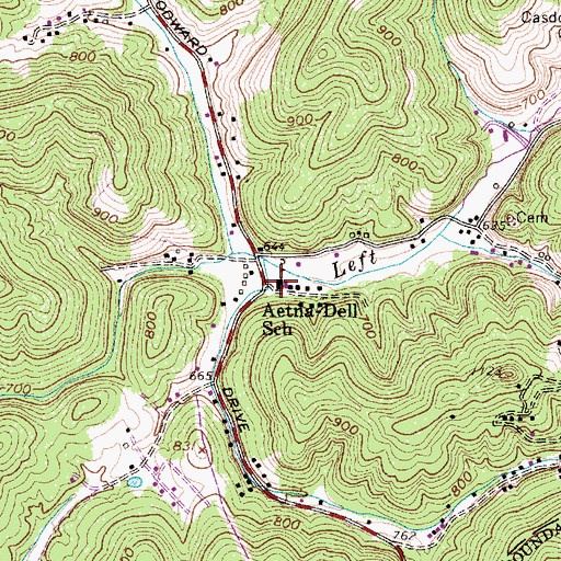 Topographic Map of Aetna-Dell School (historical), WV