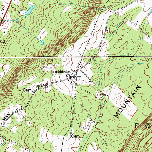 Topographic Map of Alderson Church, WV