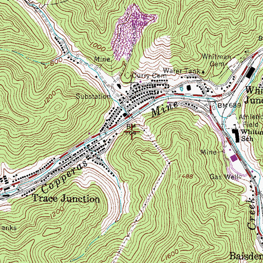 Topographic Map of Aldrich Branch, WV
