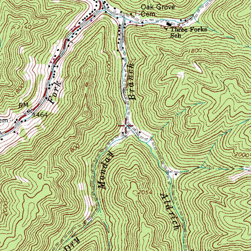 Topographic Map of Aldrich Fork, WV