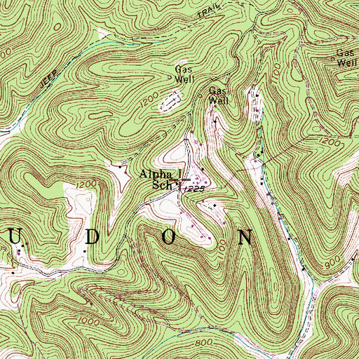 Topographic Map of Alpha School (historical), WV