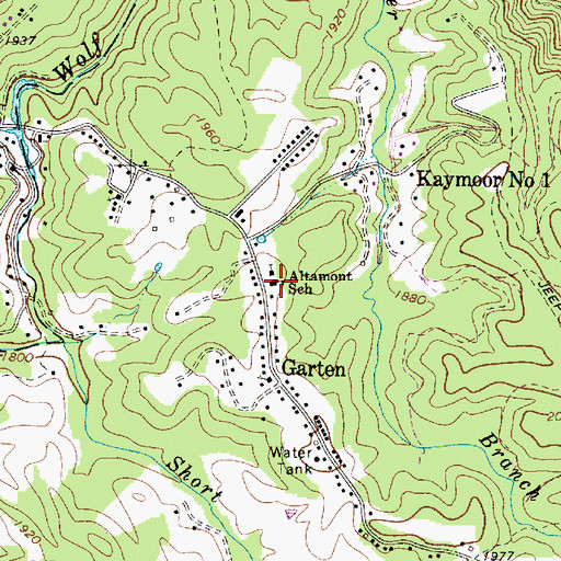 Topographic Map of Altamont School (historical), WV