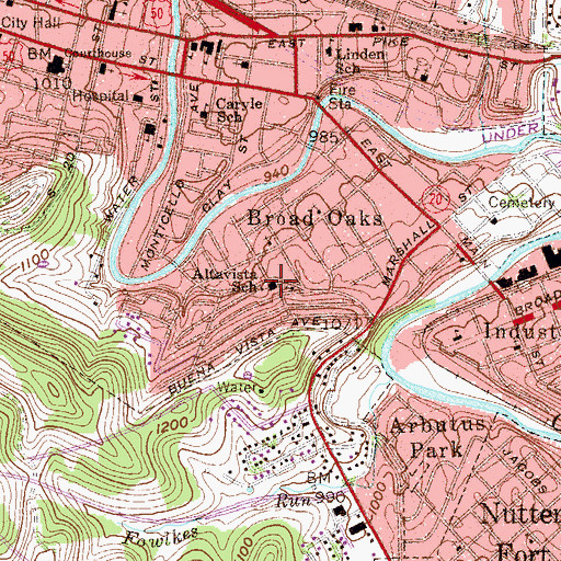 Topographic Map of Altavista School (historical), WV