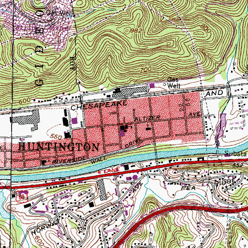 Topographic Map of Altizer School (historical), WV