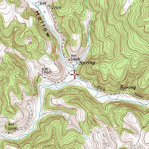 Topographic Map of Alum Rock Hollow, WV