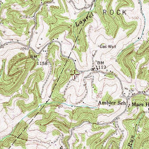 Topographic Map of Ambler Ridge, WV