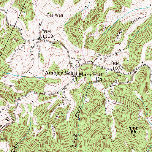 Topographic Map of Ambler School (historical), WV