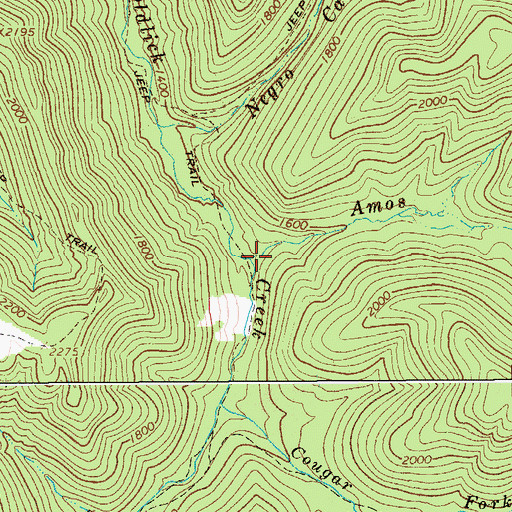 Topographic Map of Amos Fork, WV
