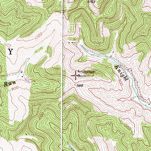Topographic Map of Anderson Cemetery, WV