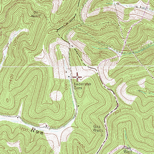 Topographic Map of Anderson Cemetery, WV