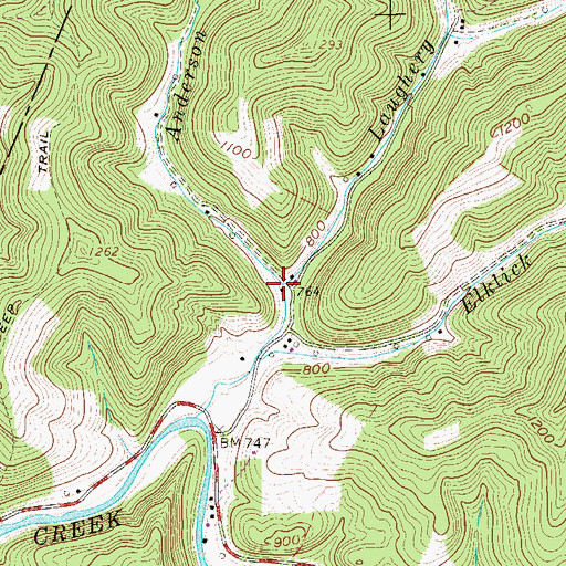 Topographic Map of Anderson Fork, WV