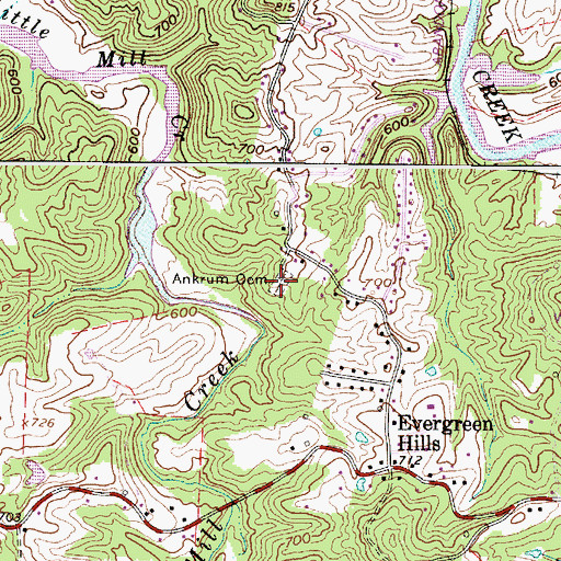 Topographic Map of Ankrum Cemetery, WV