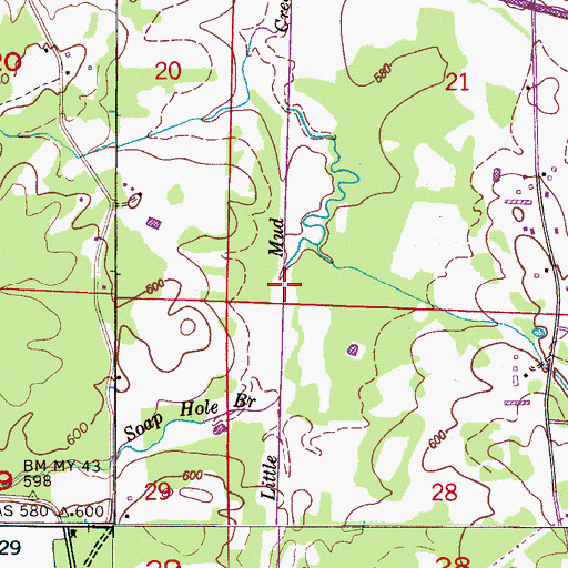 Topographic Map of Soap Hole Branch, AL