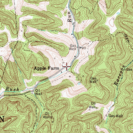 Topographic Map of Apple Farm, WV