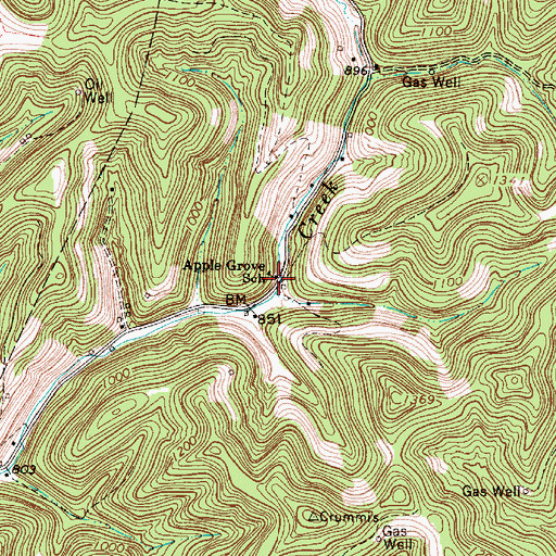 Topographic Map of Apple Grove School (historical), WV