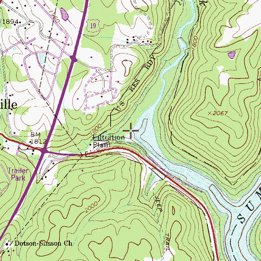 Topographic Map of Arbuckle Branch, WV