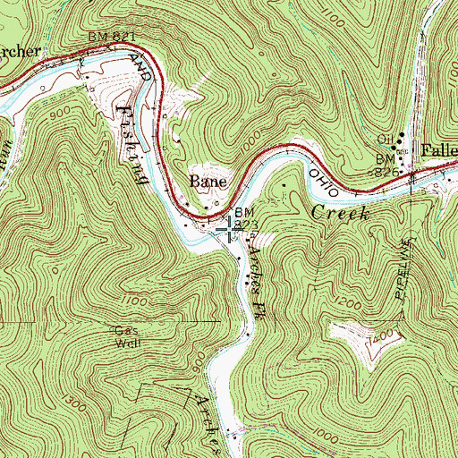 Topographic Map of Arches Fork, WV