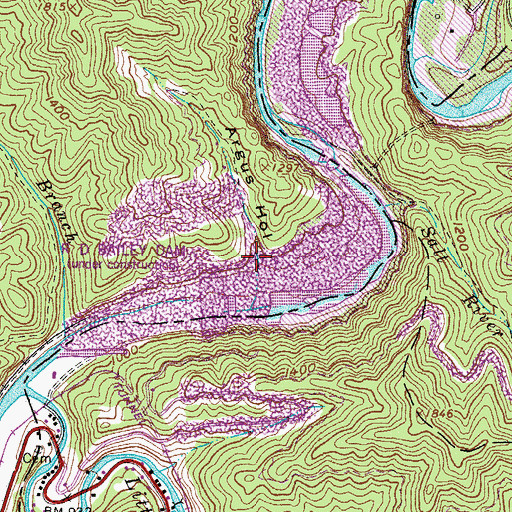 Topographic Map of Argus Hollow, WV