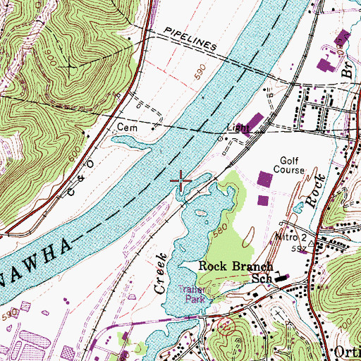 Topographic Map of Armour Creek, WV