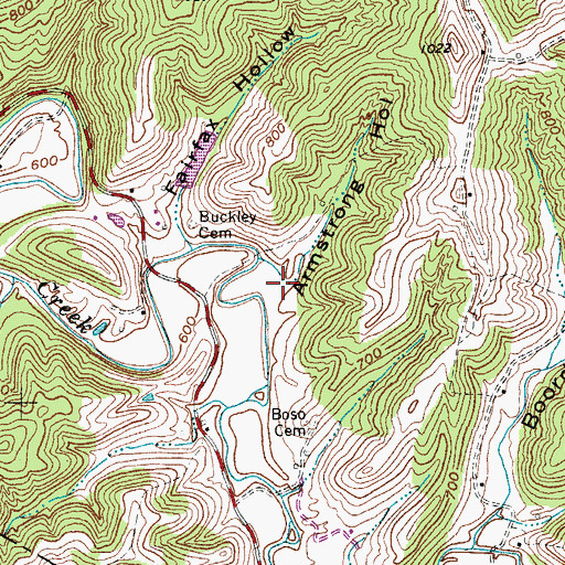 Topographic Map of Armstrong Hollow, WV