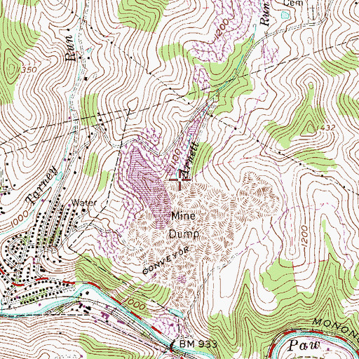 Topographic Map of Arnett Run, WV