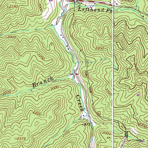 Topographic Map of Arnold Branch, WV