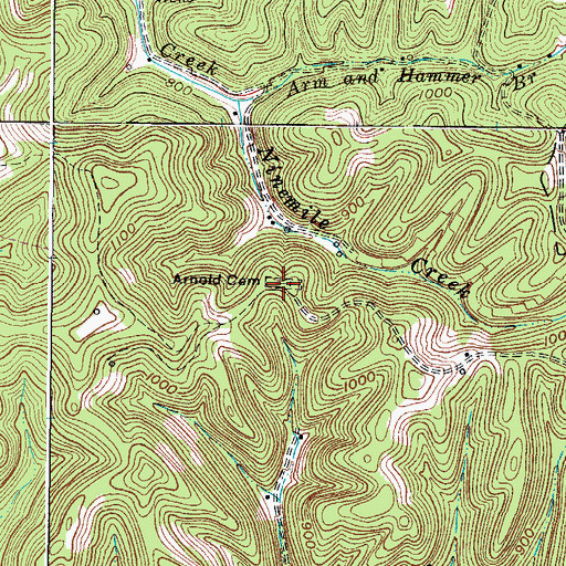 Topographic Map of Arnold Cemetery, WV