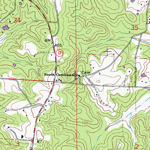 Topographic Map of South Carolina Baptist Church, AL