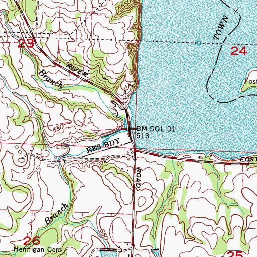 Topographic Map of South Fork Kittikaski Branch, AL
