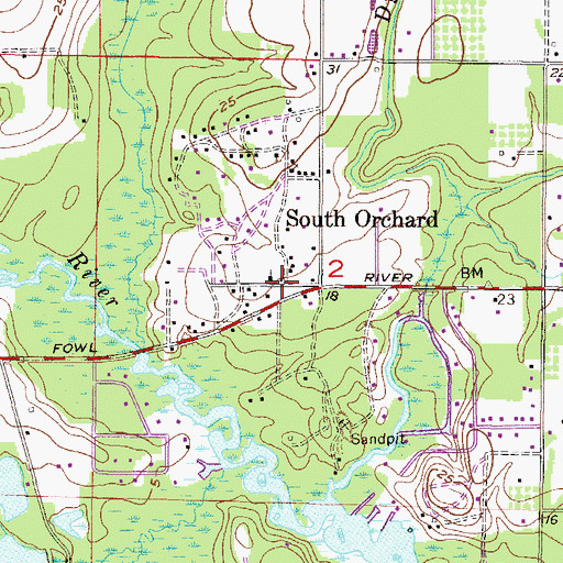 Topographic Map of South Orchard, AL