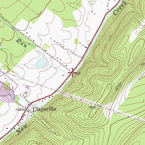 Topographic Map of Ash Spring Run, WV