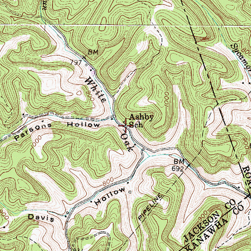 Topographic Map of Ashby School (historical), WV