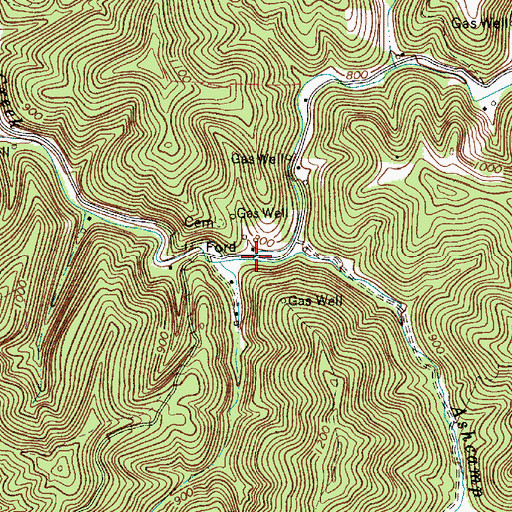 Topographic Map of Ashcamp Run, WV