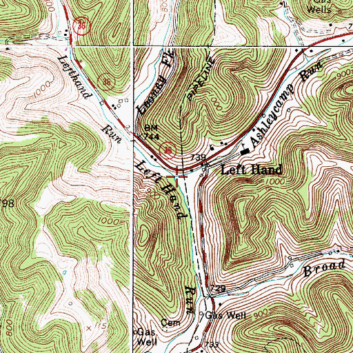 Topographic Map of Ashleycamp Run, WV