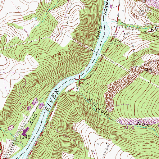 Topographic Map of Ashpole Run, WV