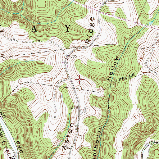 Topographic Map of Aston Ridge, WV