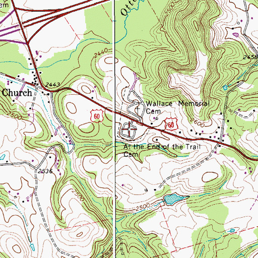 Topographic Map of At the End of the Trail Cemetery, WV