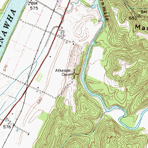 Topographic Map of Atkeson Cemetery, WV